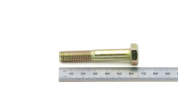 Zinc Yellow Chromate Plated Steel Hex Head Screw, High-Strength, M10 x 1.5mm Thread, 60mm Long, Partial Threaded