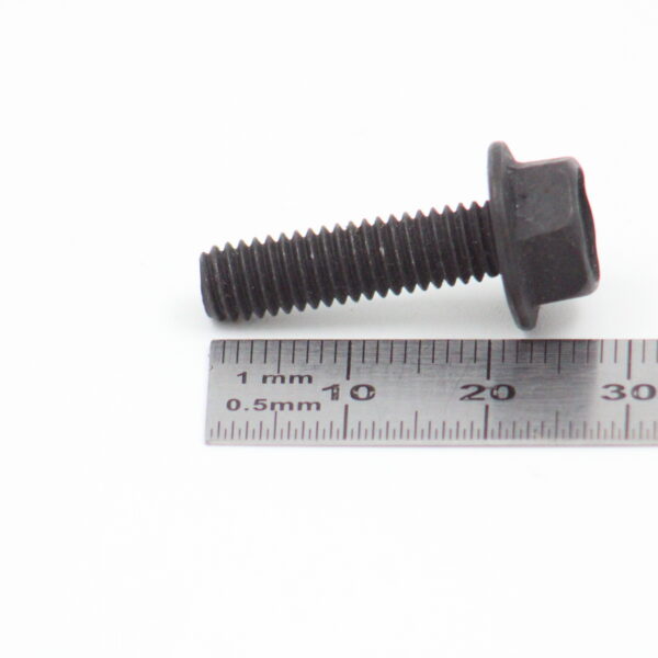 M6 x 1.0 x 22 Flanged Bolt, Black Oxide (BO) G10